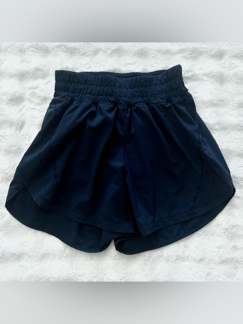 Lululemon Track That Mid Rise Shorts Size 4 Navy Blue Lined 5" Running